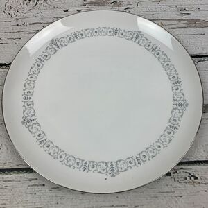 Rose China Ulrica Pattern #3301 Dinner Plate Porcelain‎ with Gray Scroll Border